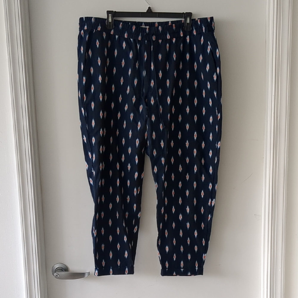 J. Crew Blue and Orange Patterned Pants